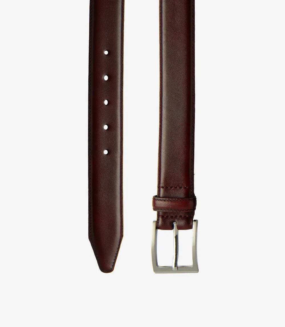 PHILIP BURGUNDY LEATHER BELT – Loake Shoes Australasia