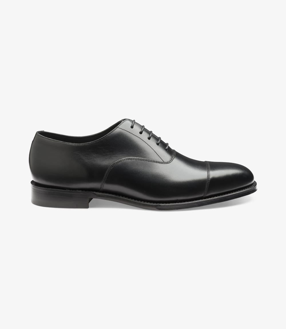 LOAKE ALDWYCH BLACK OXFORD TOE CAP LEATHER SOLE F-MEDIUM – Loake