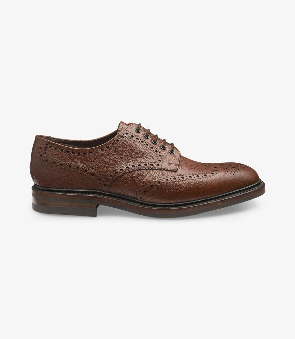 LOAKE BADMINTON DARK BROWN BROGUE RUBBER SOLE G-WIDE – Loake Shoes