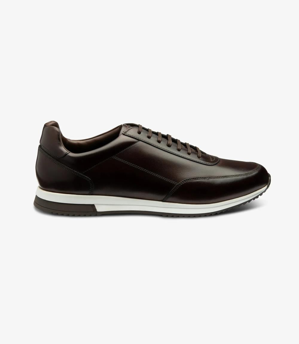Bannister Dark Brown Leather Trainers – Loake Shoes Australasia
