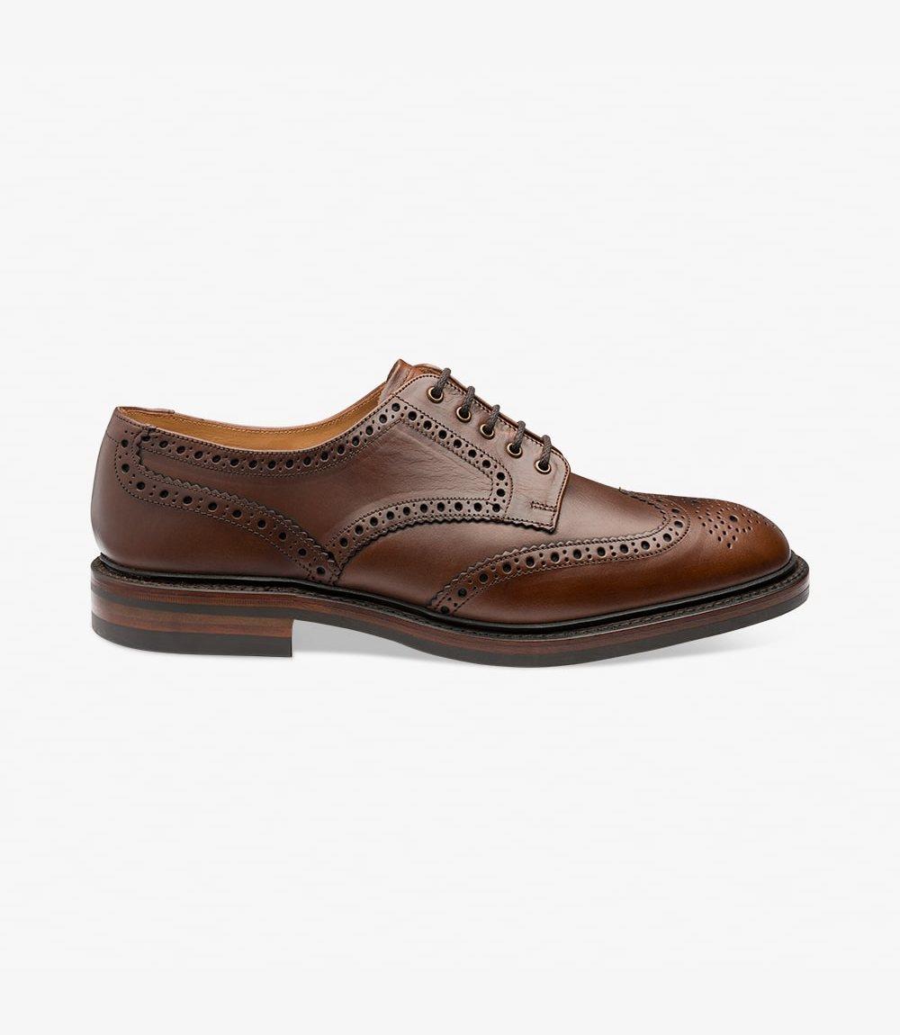 HIGH BROGUE LOAFERS IN CHESTNUT BROWN LAMBSKIN