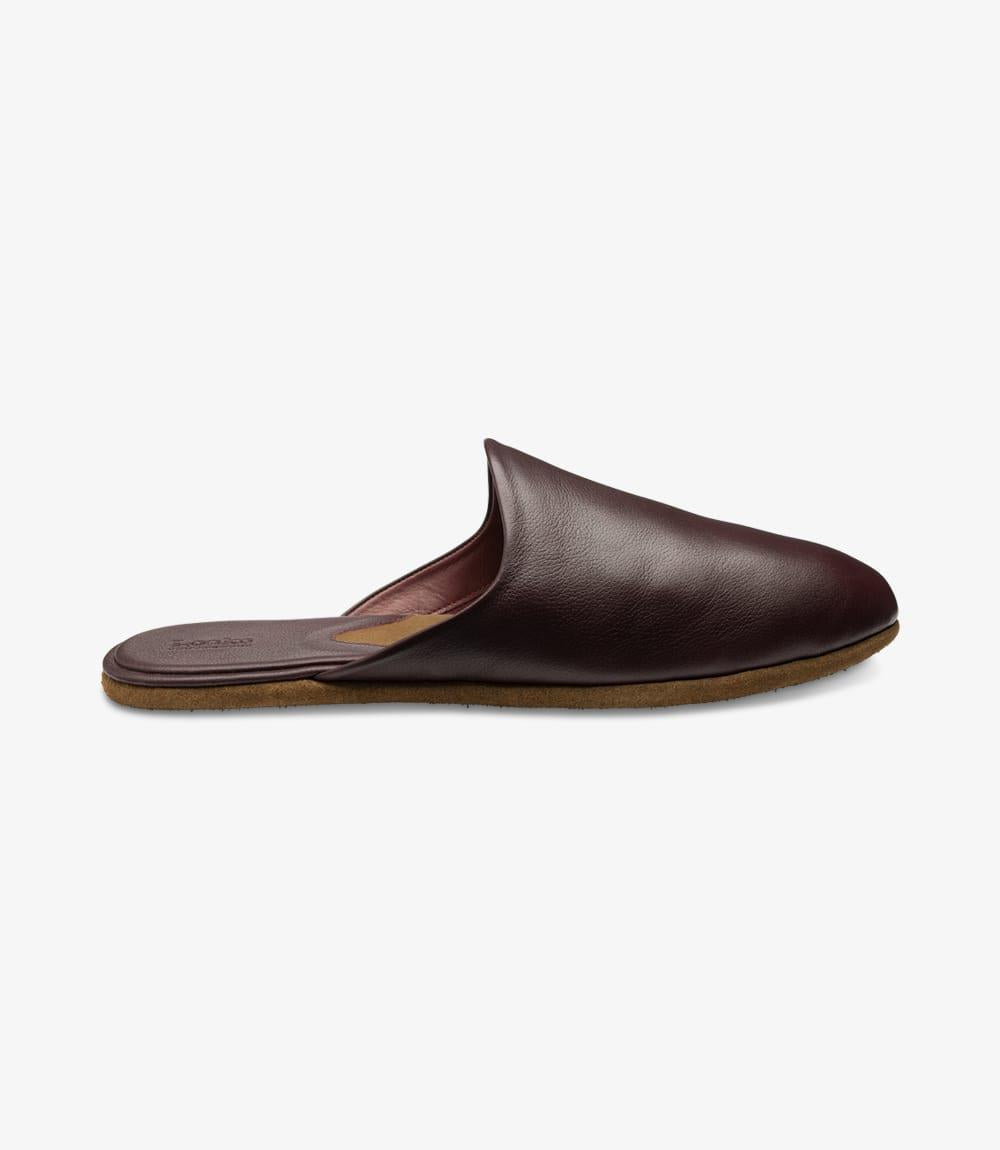 LOAKE GARRICK BORDO LEATHER SLIPPERS F MEDIUM