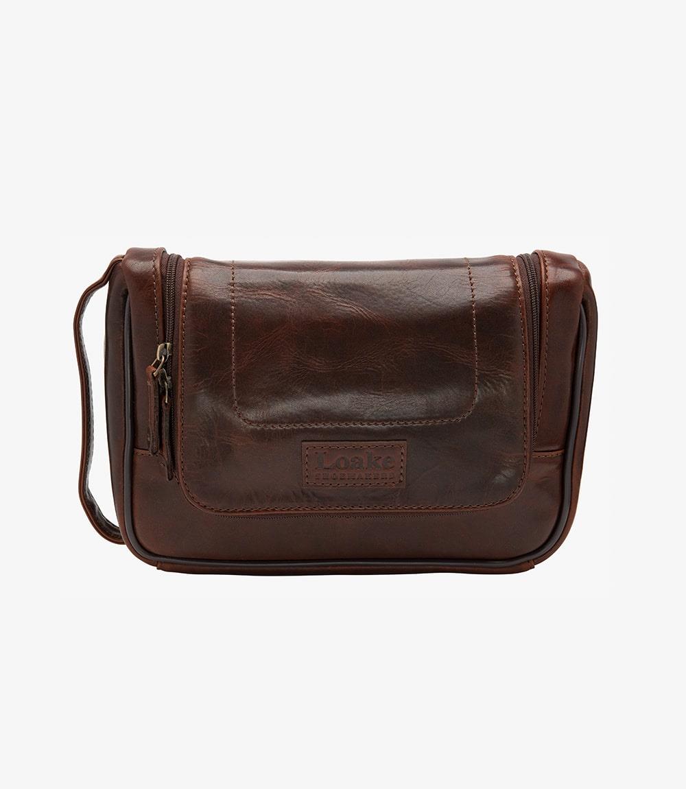 Severn Brown Leather Wash Bag – Loake Shoes Australasia