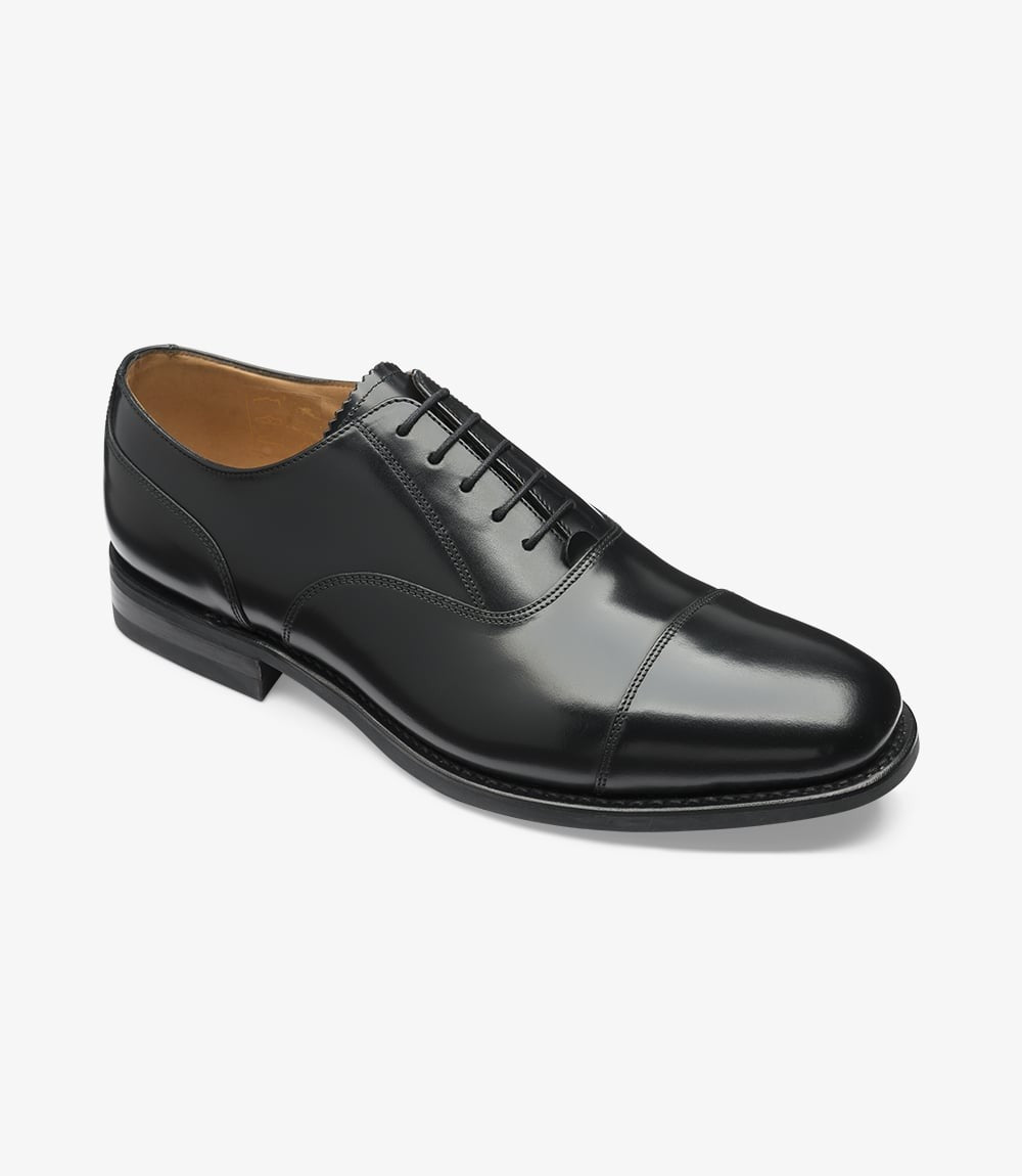 LOAKE 300 BLACK OXFORD TOE CAP RUBBER SOLE F-MEDIUM
