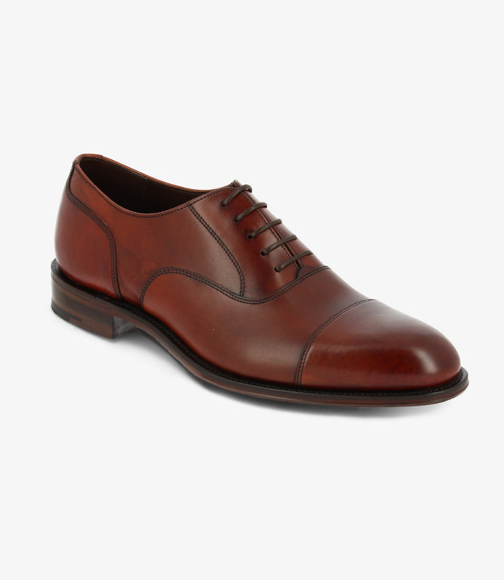 LOAKE STONEGATE MAHOGANY-DIS OXFORD TOE CAP LEATHER SOLE F-MEDIUM