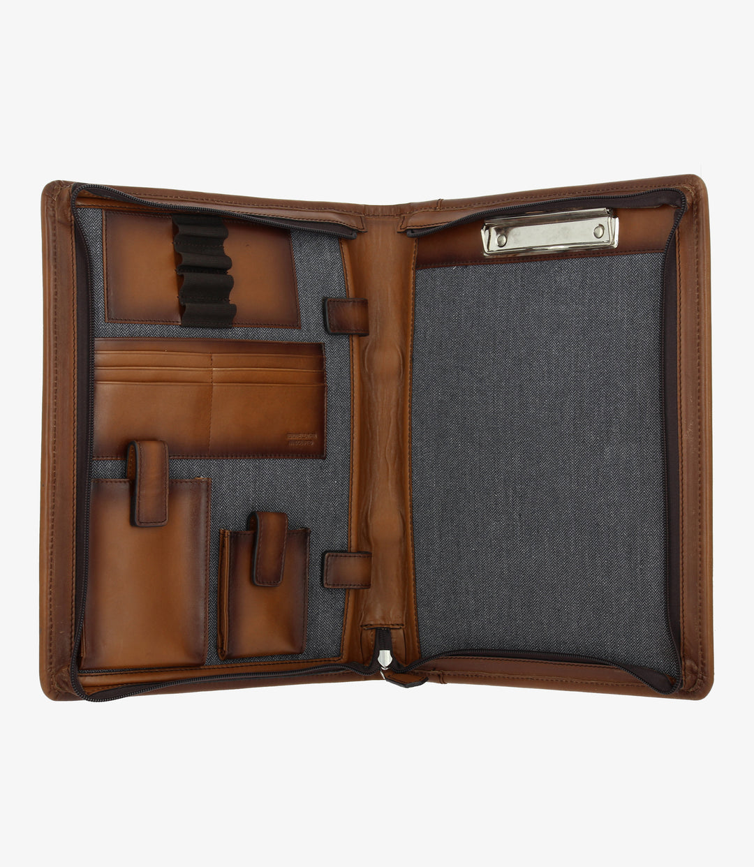 LOAKE EXCHANGE BROWN LEATHER BUSINESS ORGANISER