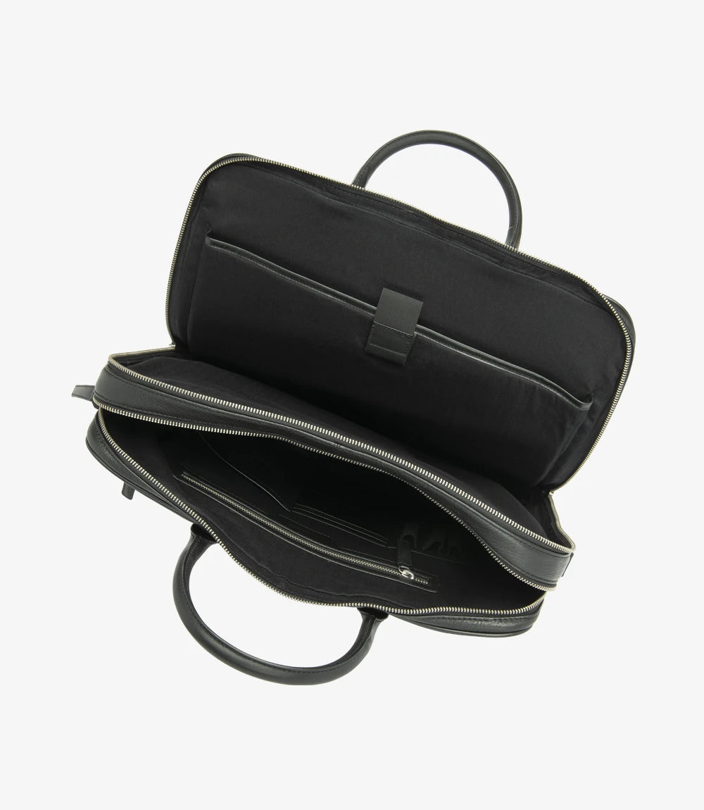 LOAKE WESTMINSTER BLACK GRAIN LEATHER BRIEFCASE