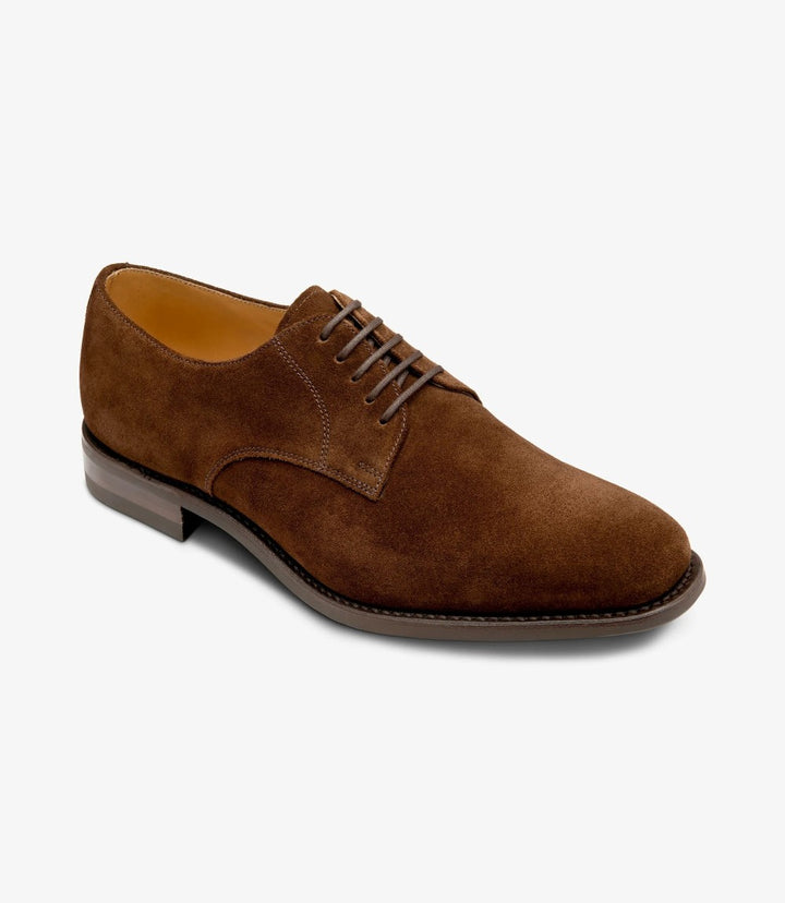 LOAKE 205 BROWN SUEDE DERBY RUBBER SOLE F-MEDIUM
