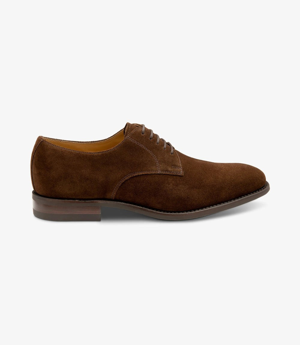 LOAKE 205 BROWN SUEDE DERBY RUBBER SOLE F-MEDIUM