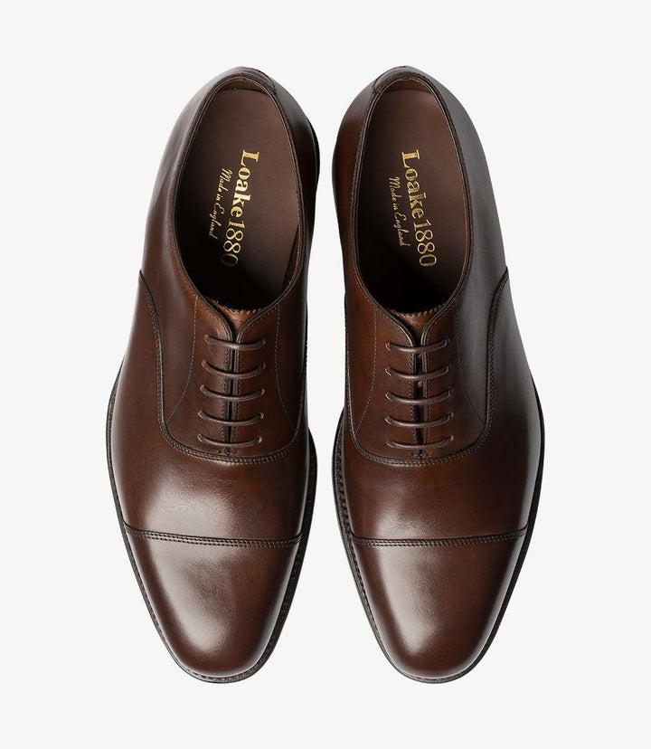 LOAKE ALDWYCH DARK BROWN OXFORD TOE CAP LEATHER SOLE F-MEDIUM