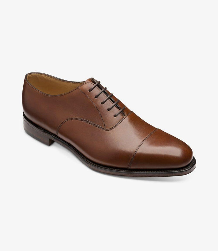 LOAKE ALDWYCH MAHOGANY OXFORD TOE CAP RUBBER SOLE G-WIDE