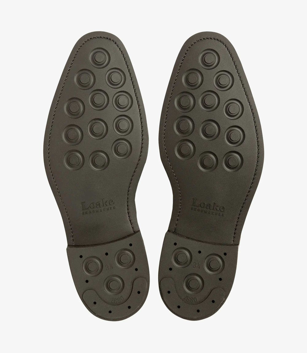 LOAKE ALDWYCH DARK BROWN OXFORD TOE CAP RUBBER SOLE G-WIDE
