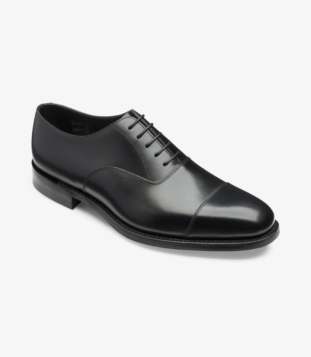LOAKE ALDWYCH BLACK OXFORD TOE CAP RUBBER SOLE G-WIDE