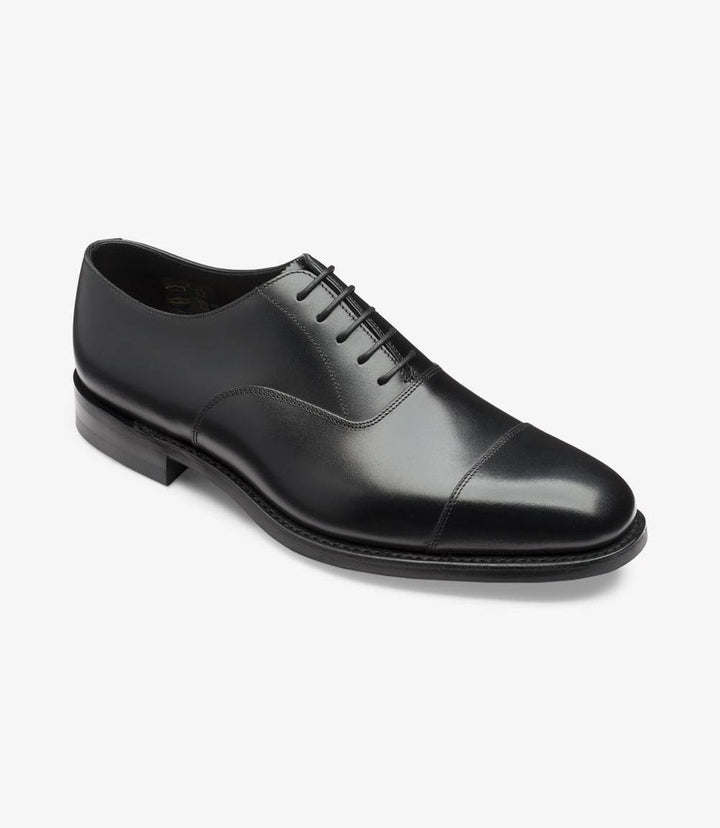 LOAKE ALDWYCH BLACK OXFORD TOE CAP RUBBER SOLE G-WIDE