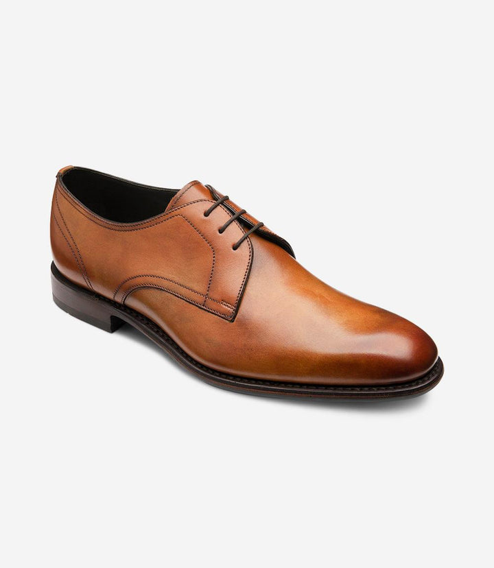LOAKE ATHERTON TAN DERBY LEATHER/RUBBER SOLE F-MEDIUM