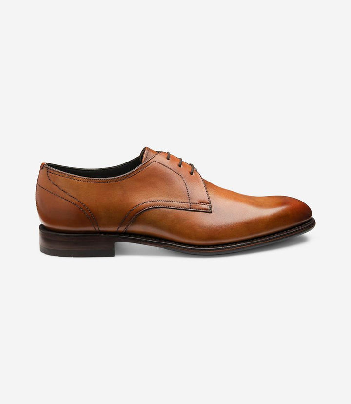 LOAKE ATHERTON TAN DERBY LEATHER/RUBBER SOLE F-MEDIUM