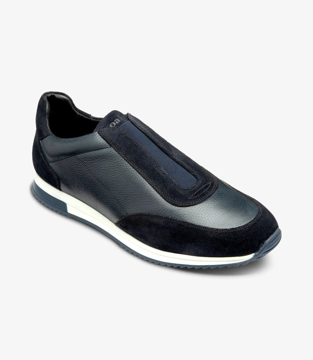 LOAKE BALLANTYNE NAVY SUEDE SNEAKER TRAINER SOLE F-MEDIUM