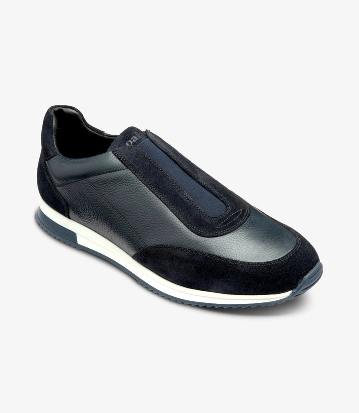 LOAKE BALLANTYNE NAVY SUEDE SNEAKER TRAINER SOLE F-MEDIUM
