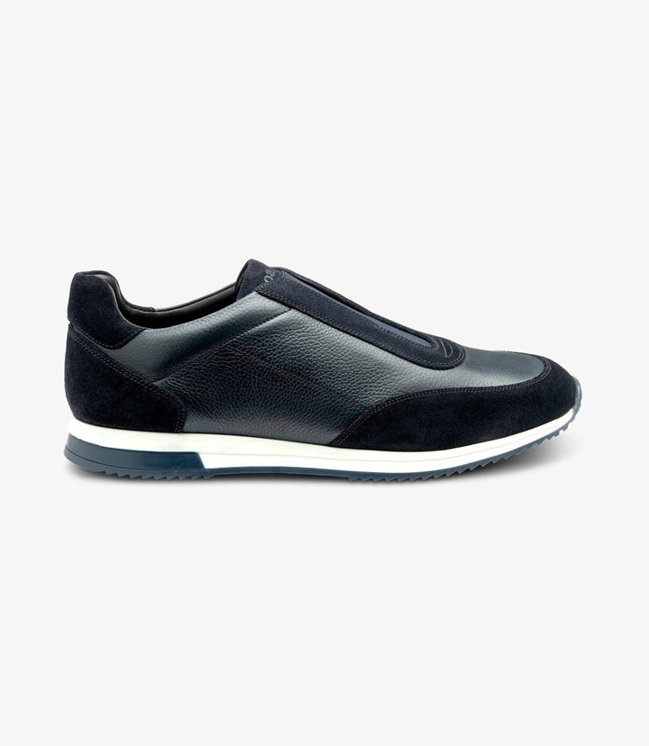 LOAKE BALLANTYNE NAVY SUEDE SNEAKER TRAINER SOLE F-MEDIUM