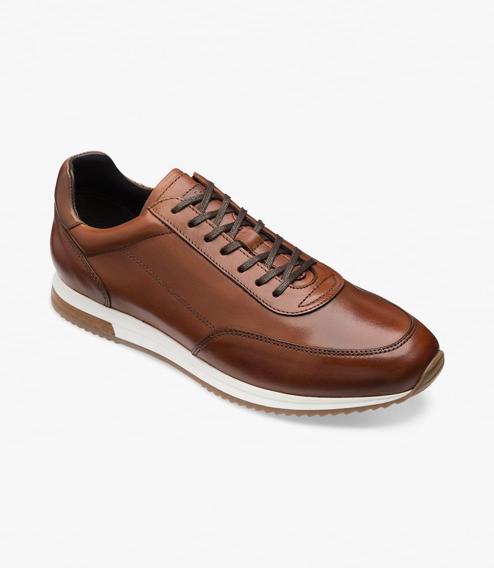LOAKE BANNISTER CEDAR LEATHER TRAINER RUBBER SOLE F-MEDIUM