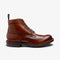 LOAKE BEDALE SEARED MAHOGANY DERBY BROGUE BOOT RUBBER SOLE G-WIDE