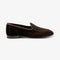 LOAKE BELGRAVE DARK BROWN SUEDE LOAFER SLIP ON RUBBER SOLE F-MEDIUM