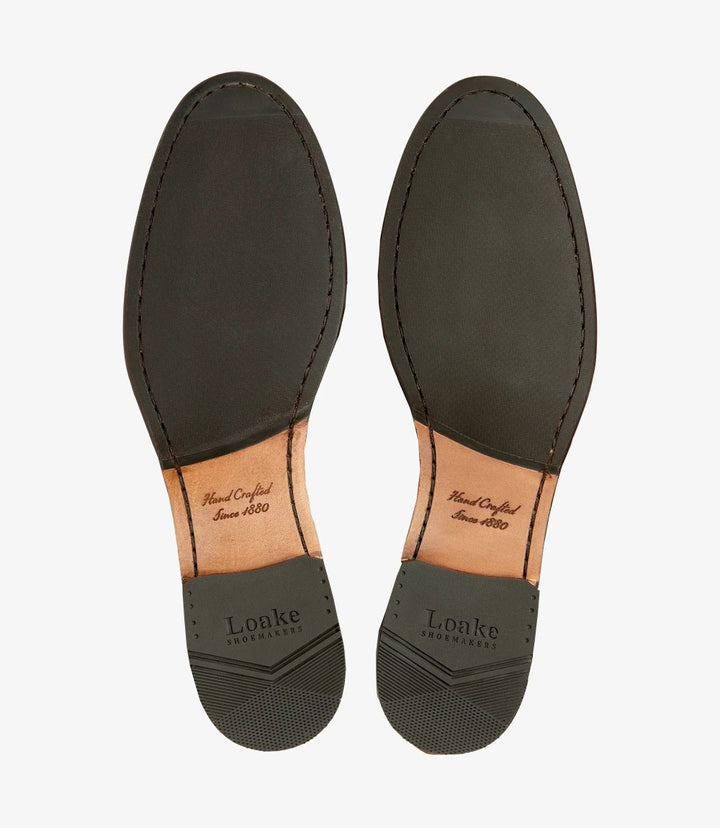 LOAKE BELGRAVE FLINT SUEDE LOAFER SLIP ON RUBBER SOLE F-MEDIUM