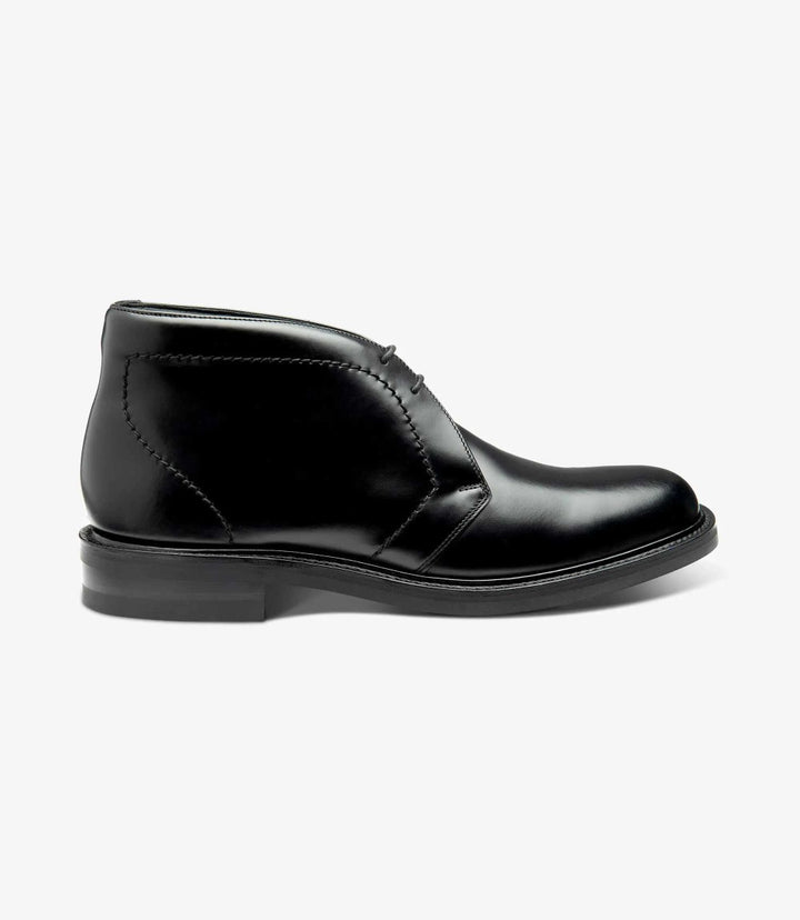 LOAKE BERKELEY BLACK DERBY BOOT RUBBER SOLE F-MEDIUM