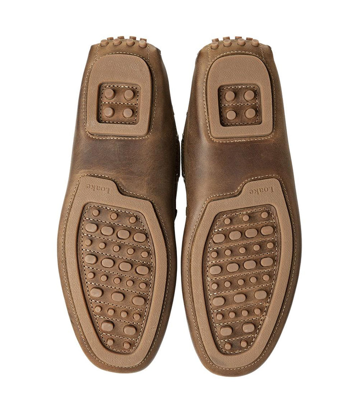 LOAKE DONINGTON BROWN DRIVER SHOE MOCCASIN SOLE F-MEDIUM