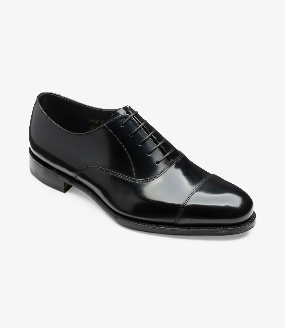 LOAKE ELGIN BLACK OXFORD TOE CAP LEATHER SOLE G-WIDE