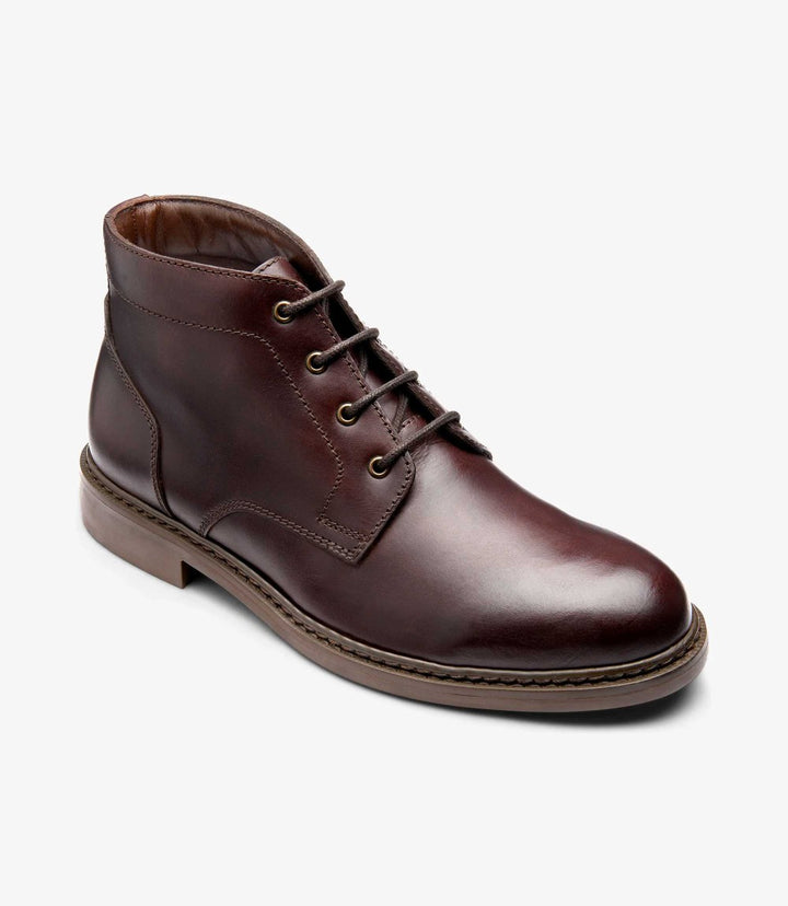 LOAKE GILBERT DARK BROWN DERBY BOOT RUBBER SOLE F-MEDIUM