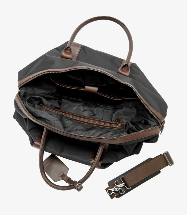 LOAKE GOWER BLACK NYLON WEEKEND BAG