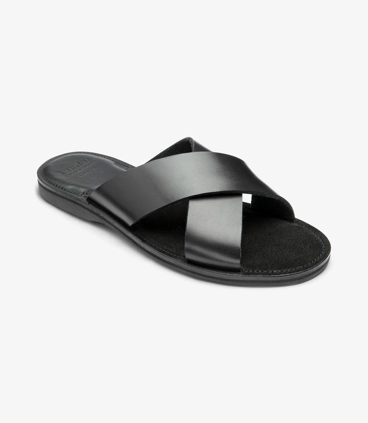 LOAKE GOZO BLACK SLIP ON RUBBER SOLE F-MEDIUM