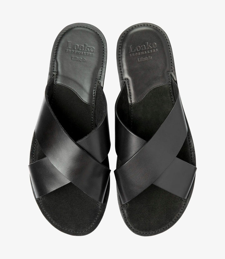 LOAKE GOZO BLACK SLIP ON RUBBER SOLE F-MEDIUM