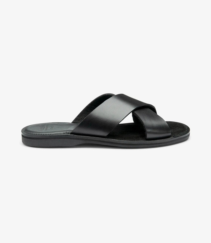 LOAKE GOZO BLACK SLIP ON RUBBER SOLE F-MEDIUM