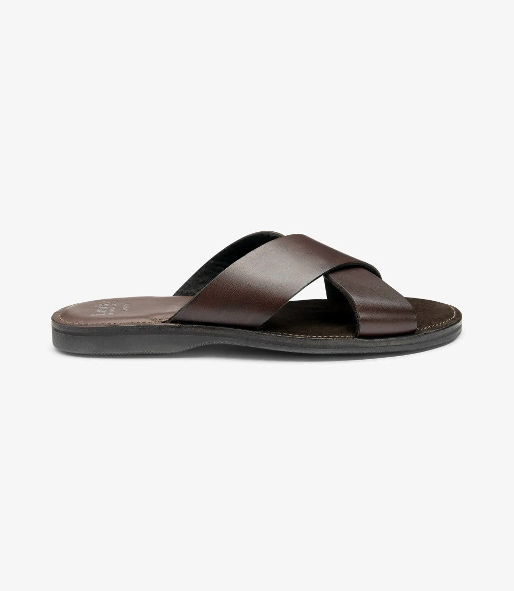 LOAKE GOZO DARK BROWN SLIP ON RUBBER SOLE F-MEDIUM