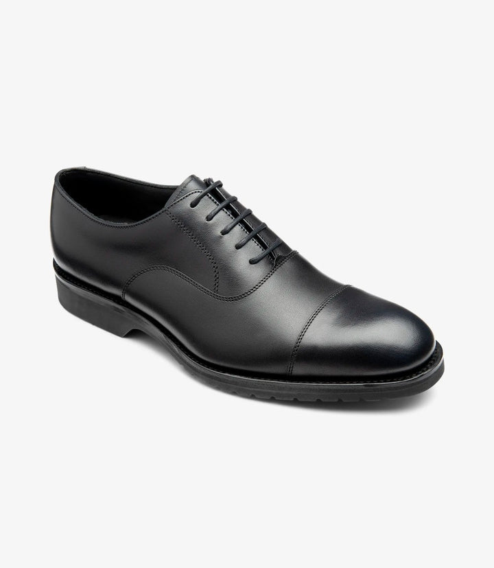 LOAKE HITCHCOCK BLACK OXFORD TOE CAP RUBBER SOLE F-MEDIUM