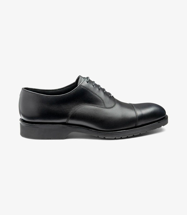 LOAKE HITCHCOCK BLACK OXFORD TOE CAP RUBBER SOLE F-MEDIUM