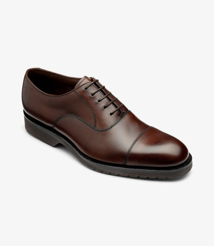 LOAKE HITCHCOCK DARK-BROWN OXFORD TOE CAP RUBBER SOLE F-MEDIUM