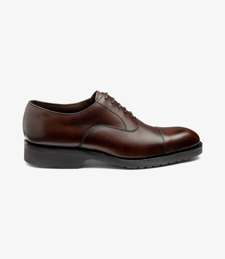 LOAKE HITCHCOCK DARK-BROWN OXFORD TOE CAP RUBBER SOLE F-MEDIUM