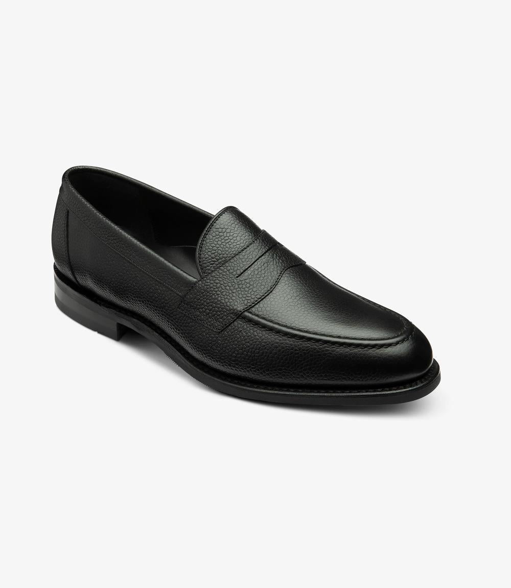 Loake Leather Loafers Mens Uk Imperial Grain Black Slip On Loafers