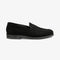 LOAKE IMPERIAL SUEDE BLACK SUEDE LOAFER SLIP ON RUBBER SOLE F-MEDIUM