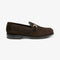 LOAKE KENSINGTON DARK BROWN SUEDE LOAFER SLIP ON RUBBER SOLE F-MEDIUM