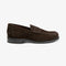 LOAKE KINGSCLIFFE DARK BROWN SUEDE LOAFER SLIP ON RUBBER SOLE F-MEDIUM