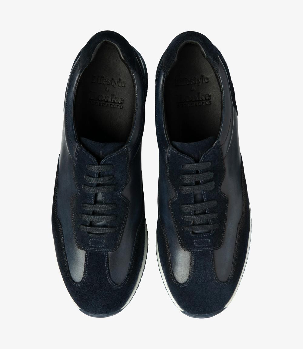 LOAKE LINFORD NAVY TRAINER RUBBER SOLE F-MEDIUM