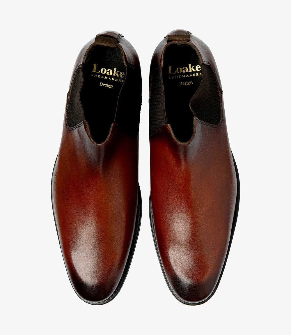 LOAKE MCBRIDE SCOTCH CHELSEA BOOT SLIP ON RUBBER SOLE F-MEDIUM