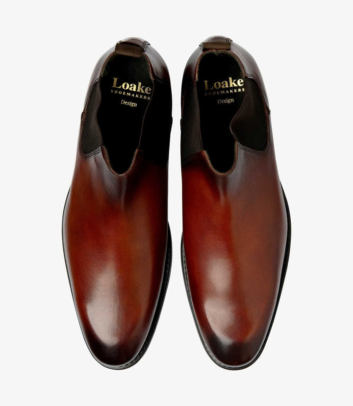 LOAKE MCBRIDE SCOTCH CHELSEA BOOT SLIP ON RUBBER SOLE F-MEDIUM