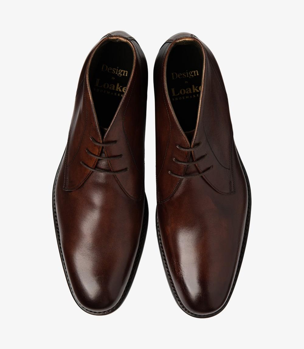 LOAKE MYERS DARK BROWN CHUKKA BOOT RUBBER SOLE F-MEDIUM