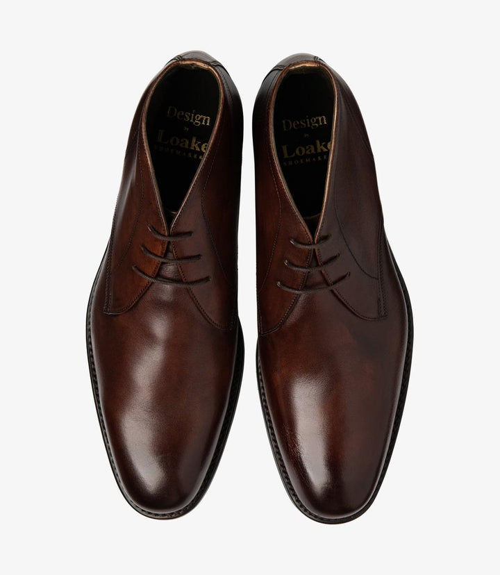 LOAKE MYERS DARK BROWN CHUKKA BOOT RUBBER SOLE F-MEDIUM