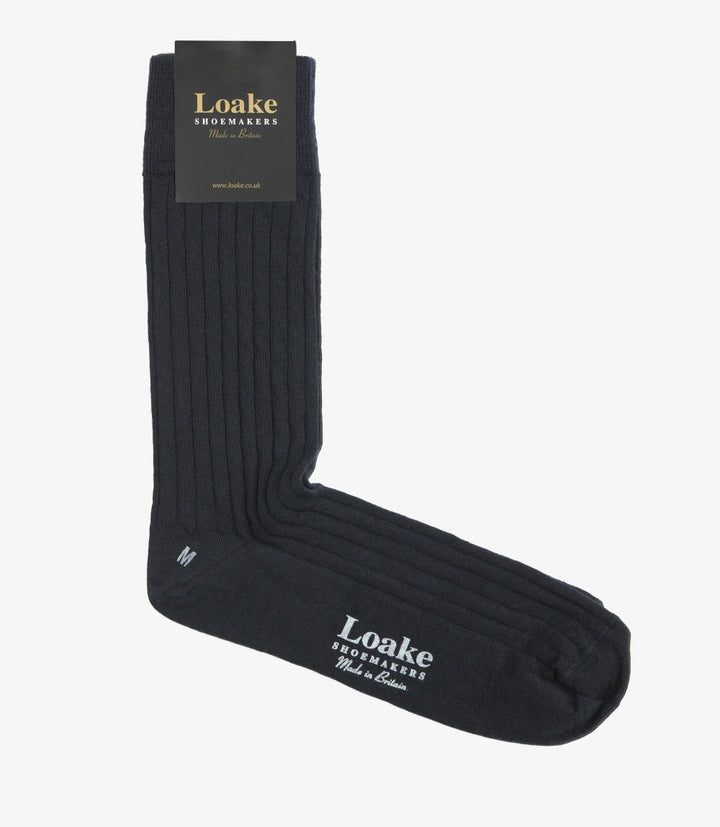 LOAKE RIB SOCKS NAVY